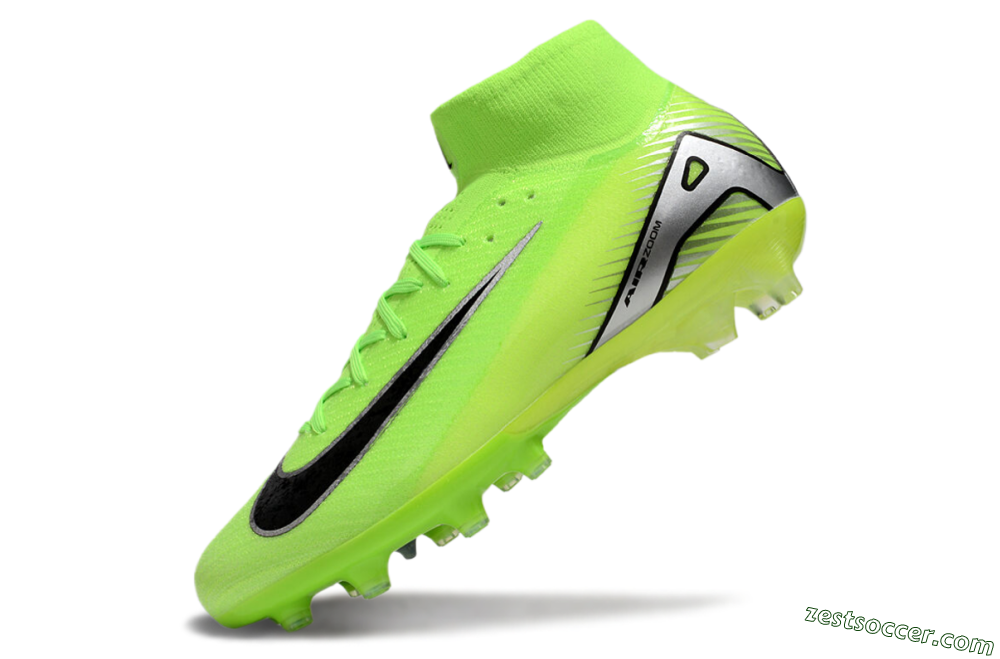 Nike Air Zoom Mercurial Superfly 10 Elite AG High-Tops Soccer Cleats - Yellow/Silver/Black 5
