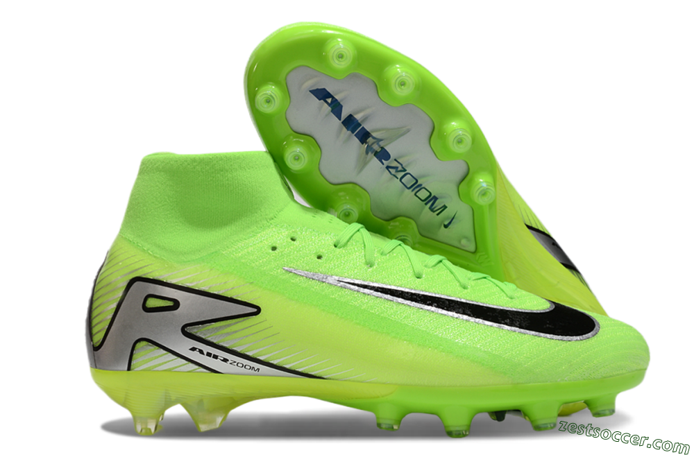 Nike Air Zoom Mercurial Superfly 10 Elite AG High-Tops Soccer Cleats - Yellow/Silver/Black 0