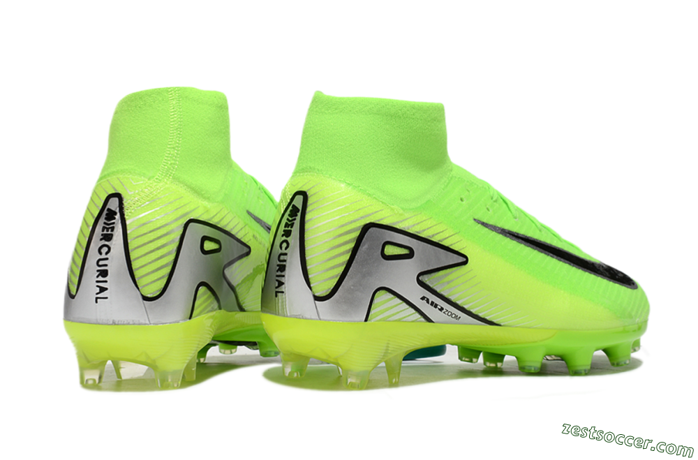 Nike Air Zoom Mercurial Superfly 10 Elite AG High-Tops Soccer Cleats - Yellow/Silver/Black 6