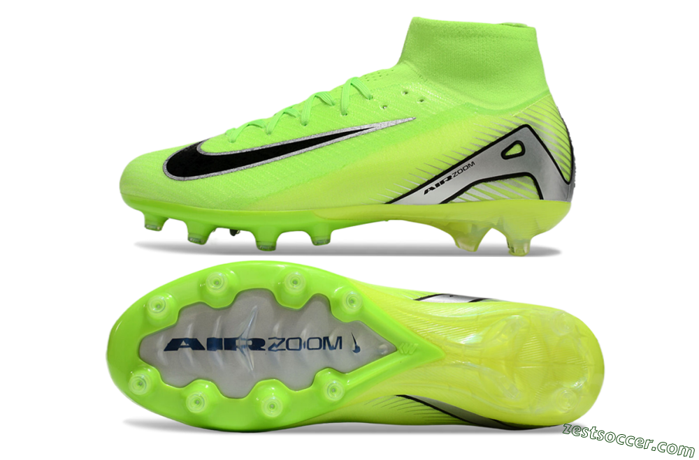 Nike Air Zoom Mercurial Superfly 10 Elite AG High-Tops Soccer Cleats - Yellow/Silver/Black 1