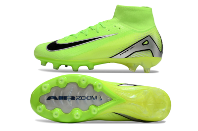 Nike Air Zoom Mercurial Superfly 10 Elite AG High-Tops Soccer Cleats - Yellow/Silver/Black