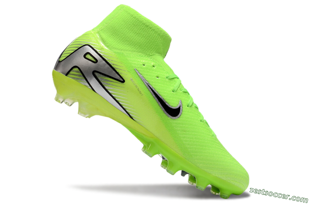 Nike Air Zoom Mercurial Superfly 10 Elite AG High-Tops Soccer Cleats - Yellow/Silver/Black 4