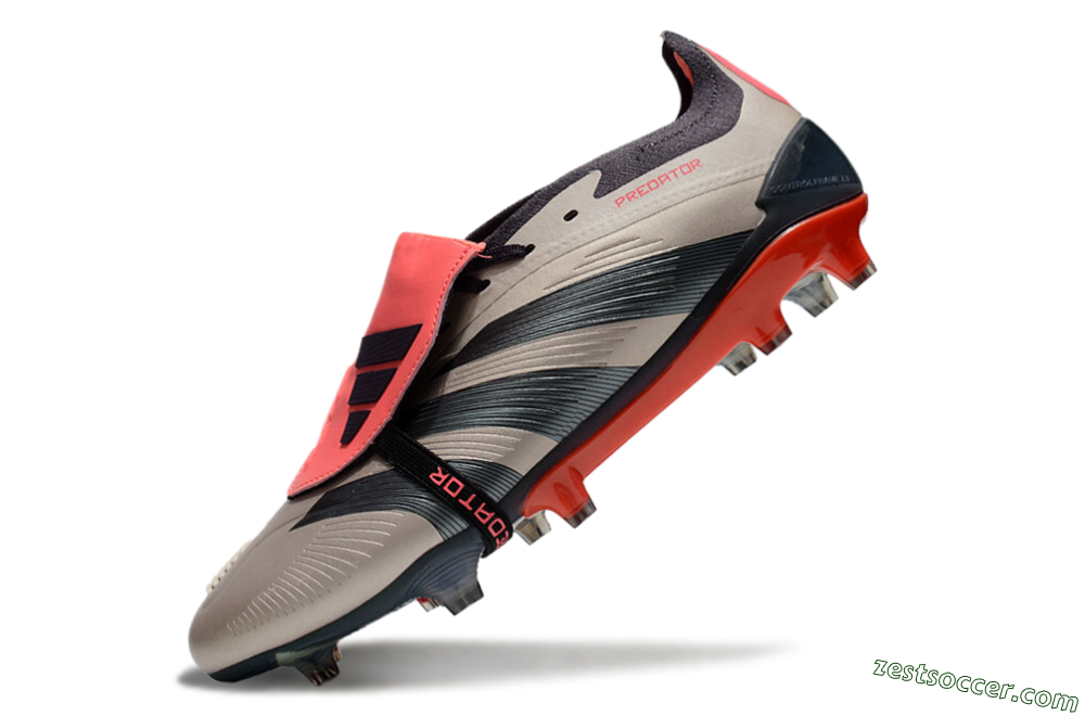 Adidas Predator Elite Foldover Tongue FG Low-Tops Soccer Cleats - Brown/Red/Black 6