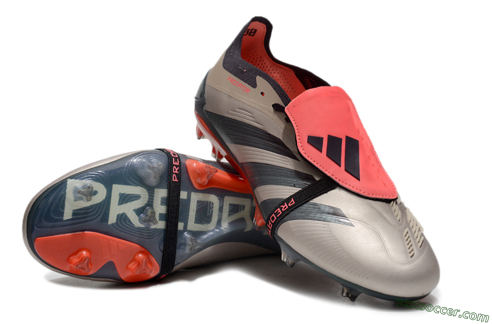 Adidas Predator Elite Foldover Tongue FG Low-Tops Soccer Cleats - Brown/Red/Black 4