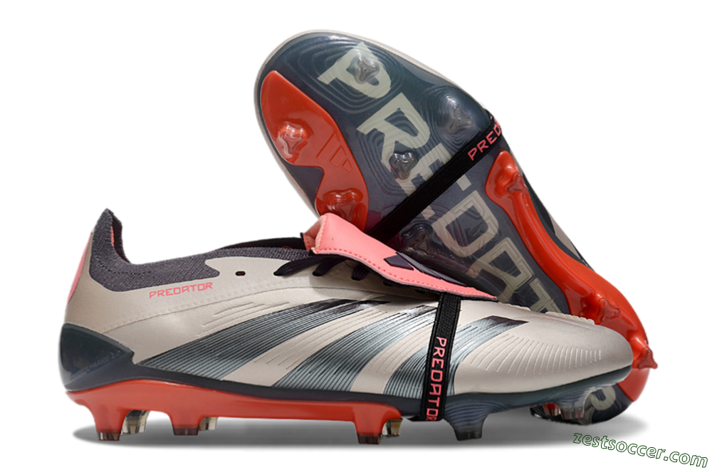 Adidas Predator Elite Foldover Tongue FG Low-Tops Soccer Cleats - Brown/Red/Black 0