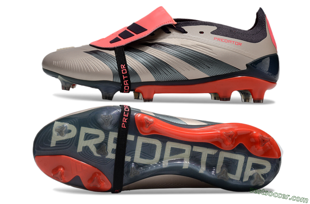 Adidas Predator Elite Foldover Tongue FG Low-Tops Soccer Cleats - Brown/Red/Black 1