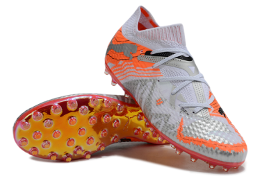 Puma Future Ultimate MG Low-Tops Soccer Cleats - Silver/White/Orange