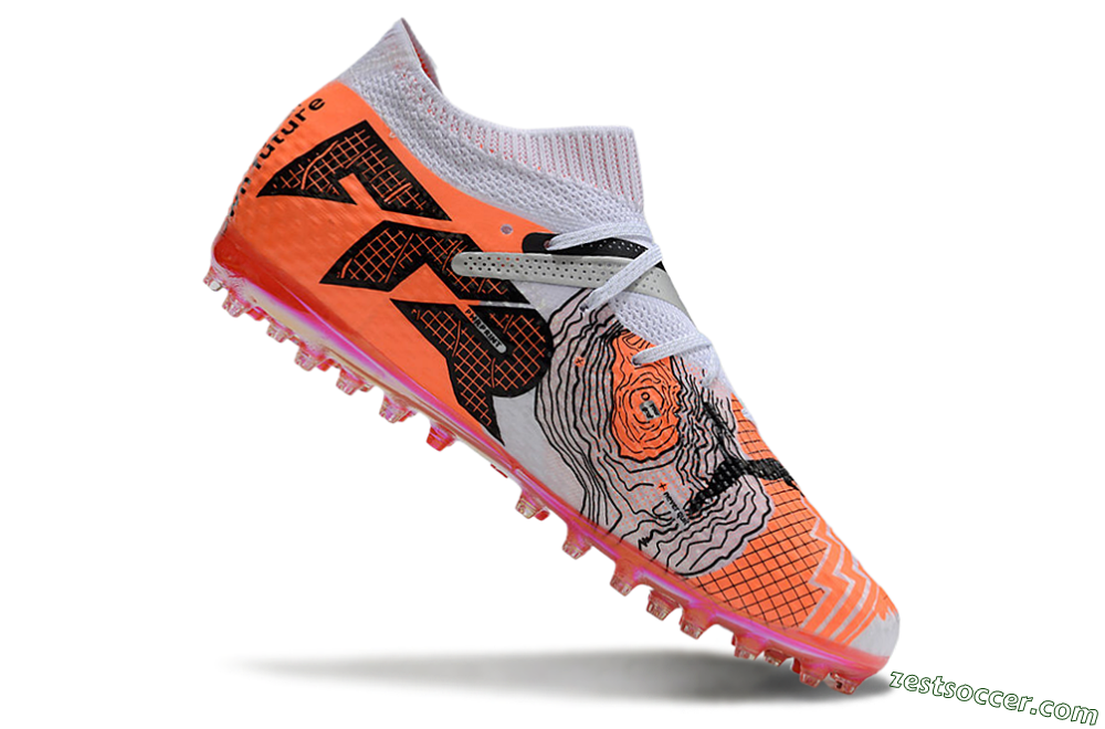 Puma Future Ultimate MG Low-Tops Soccer Cleats - Silver/White/Orange 4