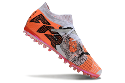 Puma Future Ultimate MG Low-Tops Soccer Cleats - Silver/White/Orange