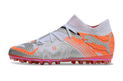 Puma Future Ultimate MG Low-Tops Soccer Cleats - Silver/White/Orange