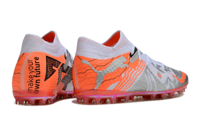 Puma Future Ultimate MG Low-Tops Soccer Cleats - Silver/White/Orange