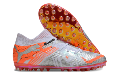 Puma Future Ultimate MG Low-Tops Soccer Cleats - Silver/White/Orange