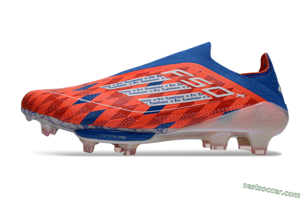 didas F50+ Elite Lightstrike Pro Laceless FG Low-Tops Soccer Cleats - Red/White/Blue 2