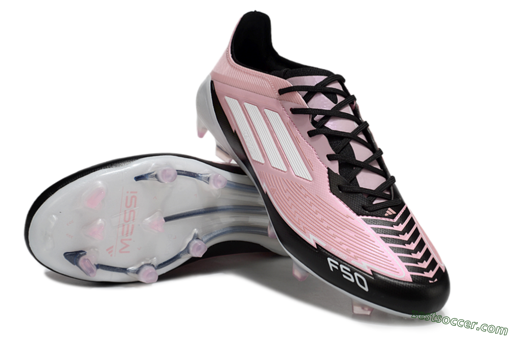 Messi x Adidas F50 Elite FG Low-Tops Soccer Cleats - Pink/Black/White 3