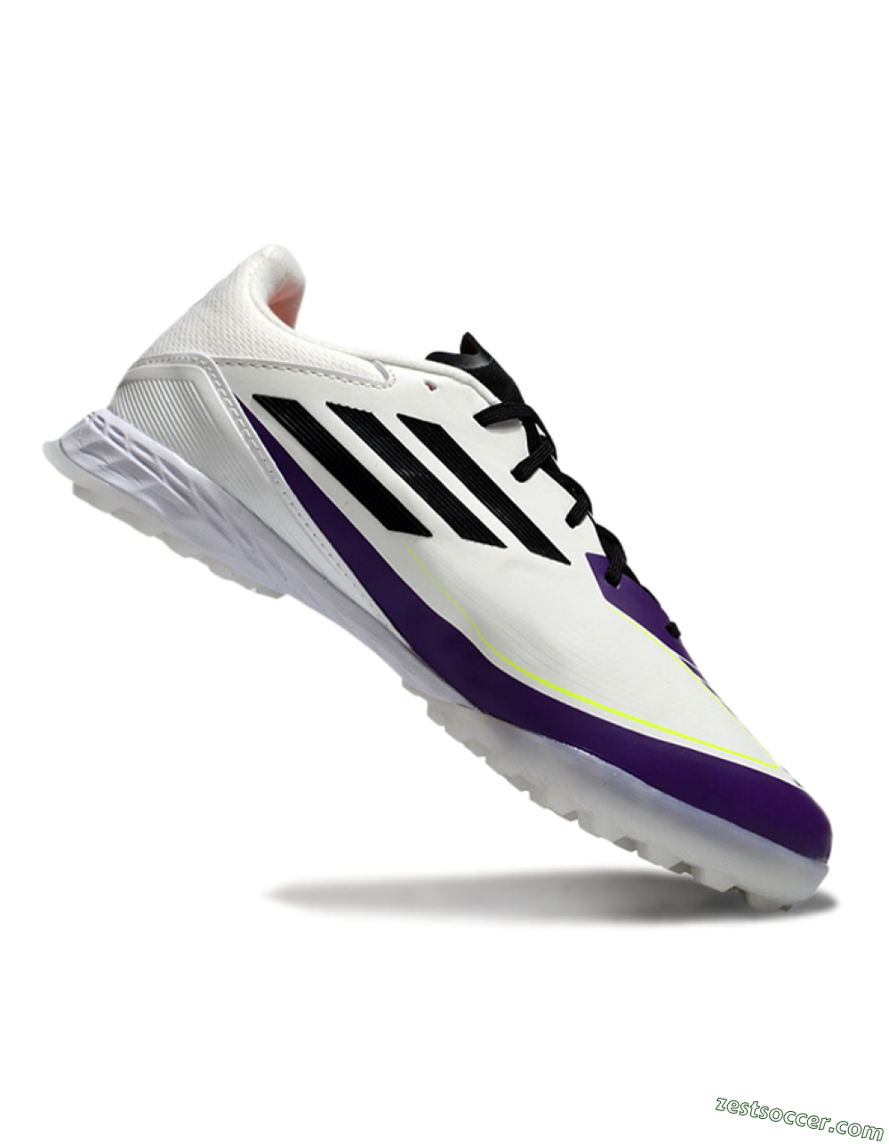 Messi x Adidas F50 Pro TF Low-Tops Soccer Shoes - White/Black/Purple 4
