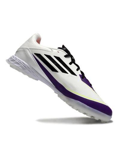 Messi x Adidas F50 Pro TF Low-Tops Soccer Shoes - White/Black/Purple