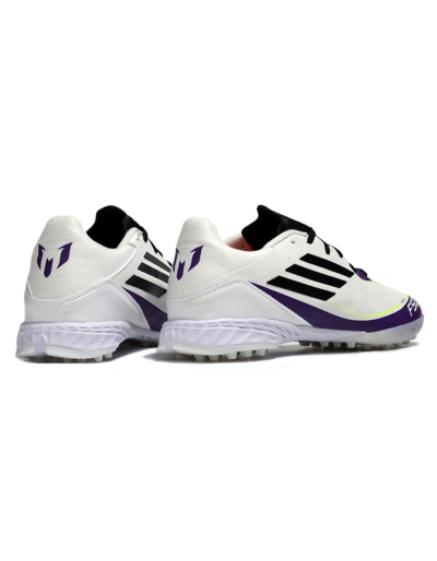 Messi x Adidas F50 Pro TF Low-Tops Soccer Shoes - White/Black/Purple