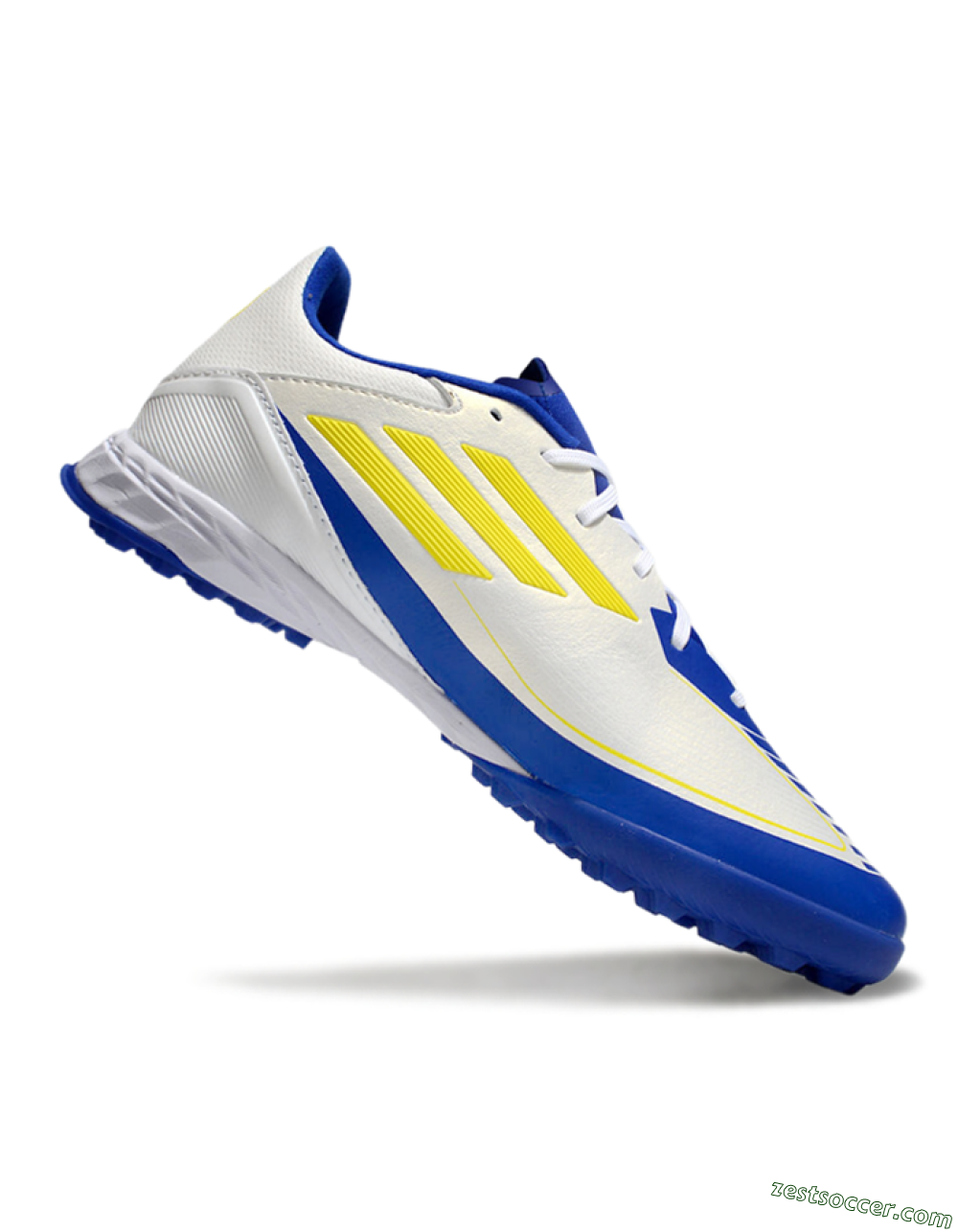 Messi x Adidas F50 Pro TF Low-Tops Soccer Shoes - White/Yellow/Blue 4