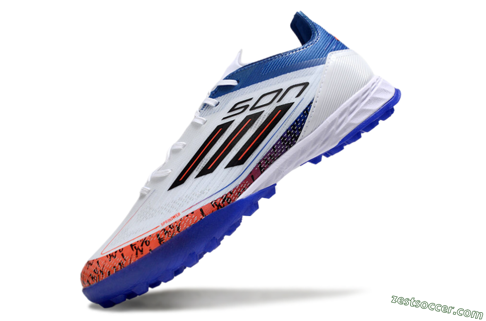 Adidas F50 Pro TF Low-Tops Soccer Shoes - White/Red/Blue 5