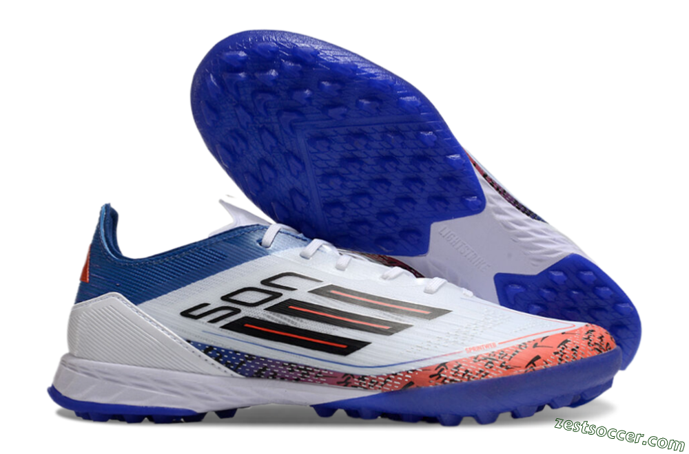 Adidas F50 Pro TF Low-Tops Soccer Shoes - White/Red/Blue 0