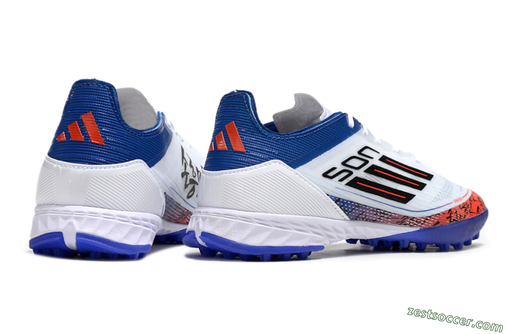 Adidas F50 Pro TF Low-Tops Soccer Shoes - White/Red/Blue 6