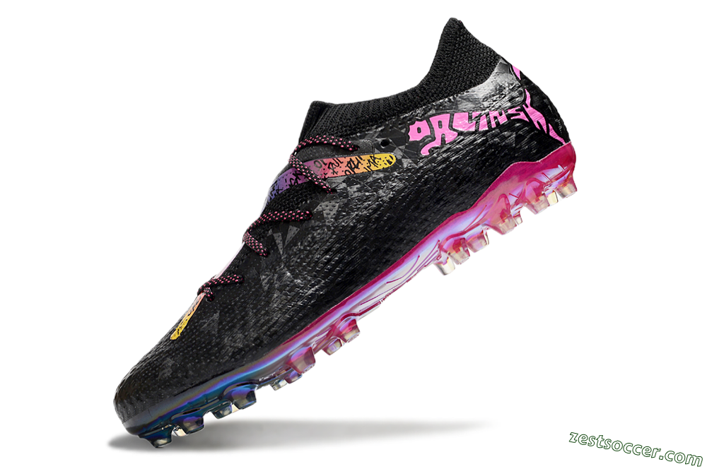 Puma Future Ultimate MG Low-Tops Soccer Cleats - Black/Pink/Yellow 5