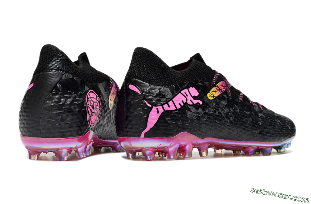 Puma Future Ultimate MG Low-Tops Soccer Cleats - Black/Pink/Yellow 6