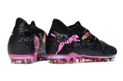 Puma Future Ultimate MG Low-Tops Soccer Cleats - Black/Pink/Yellow