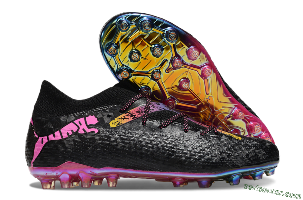 Puma Future Ultimate MG Low-Tops Soccer Cleats - Black/Pink/Yellow 0