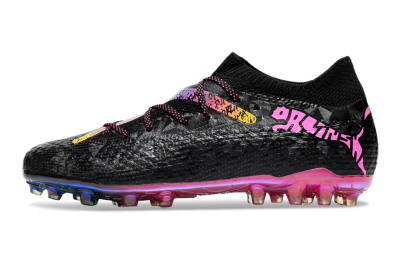 Puma Future Ultimate MG Low-Tops Soccer Cleats - Black/Pink/Yellow