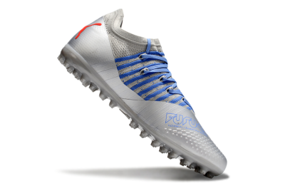Puma Future Ultimate MG Low-Tops Soccer Cleats - Silver/Blue/Red