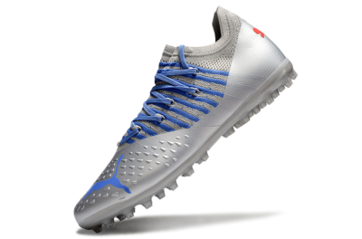 Puma Future Ultimate MG Low-Tops Soccer Cleats - Silver/Blue/Red