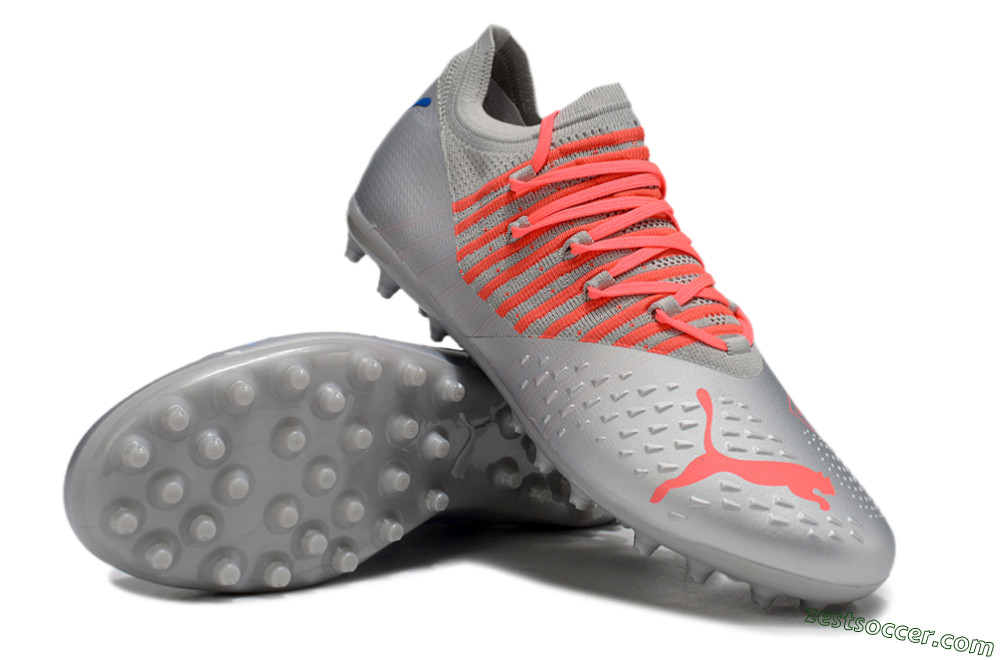 Puma Future Ultimate MG Low-Tops Soccer Cleats - Silver/Blue/Red 3