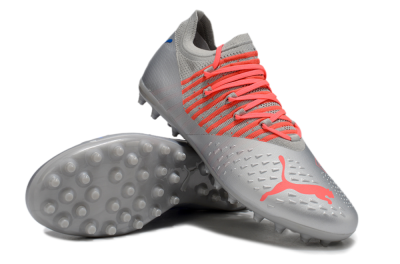 Puma Future Ultimate MG Low-Tops Soccer Cleats - Silver/Blue/Red