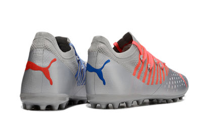 Puma Future Ultimate MG Low-Tops Soccer Cleats - Silver/Blue/Red