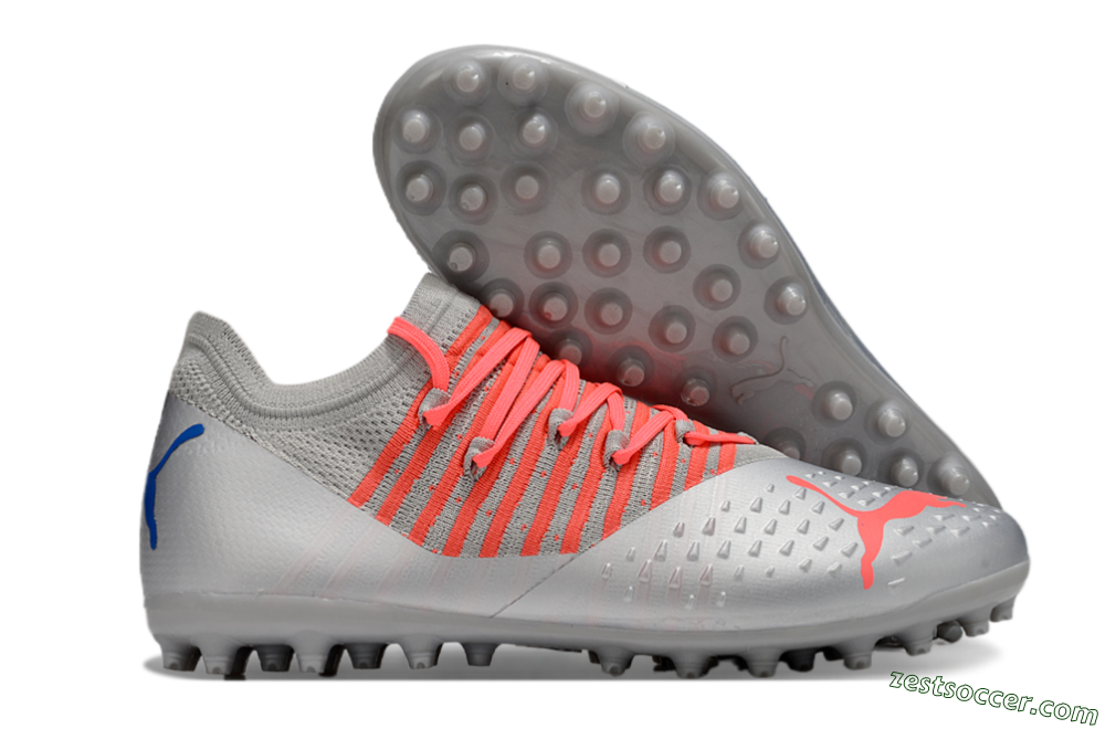 Puma Future Ultimate MG Low-Tops Soccer Cleats - Silver/Blue/Red 0