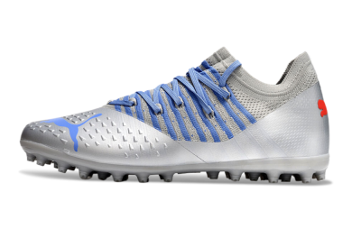 Puma Future Ultimate MG Low-Tops Soccer Cleats - Silver/Blue/Red