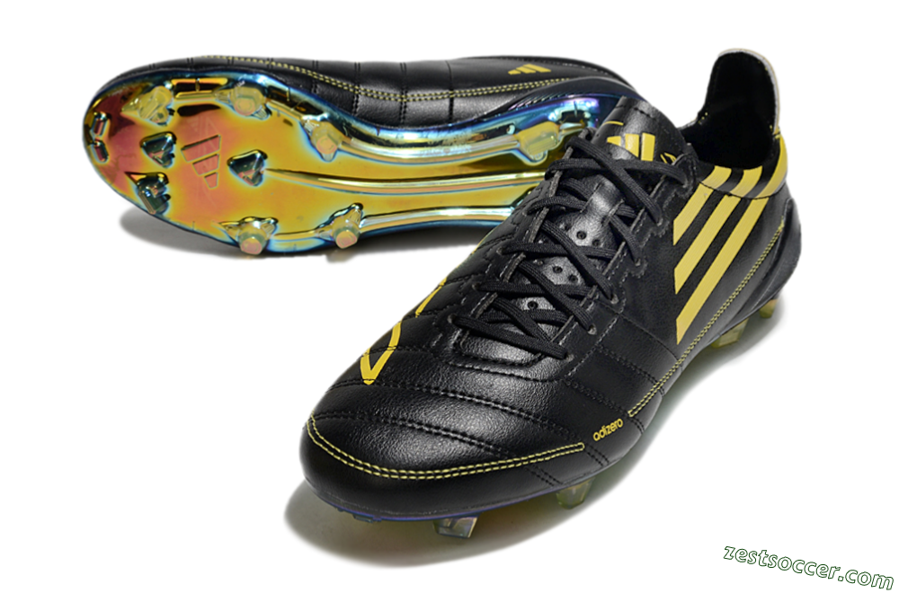 Adidas F50 Adizero Elite FG Low-Tops Soccer Cleats - Black/Yellow/Gold 3