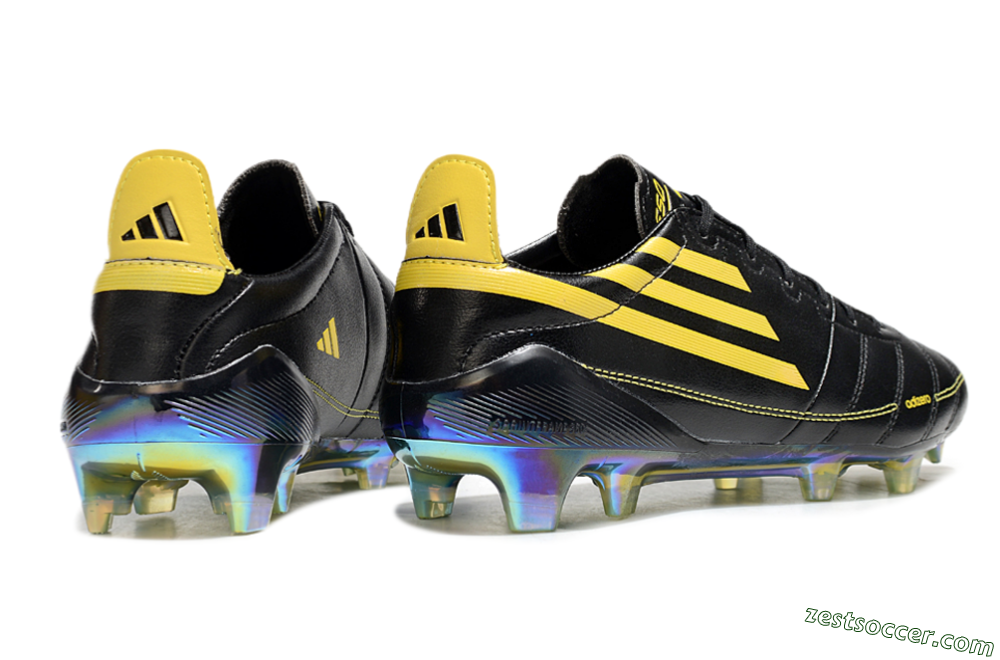 Adidas F50 Adizero Elite FG Low-Tops Soccer Cleats - Black/Yellow/Gold 6