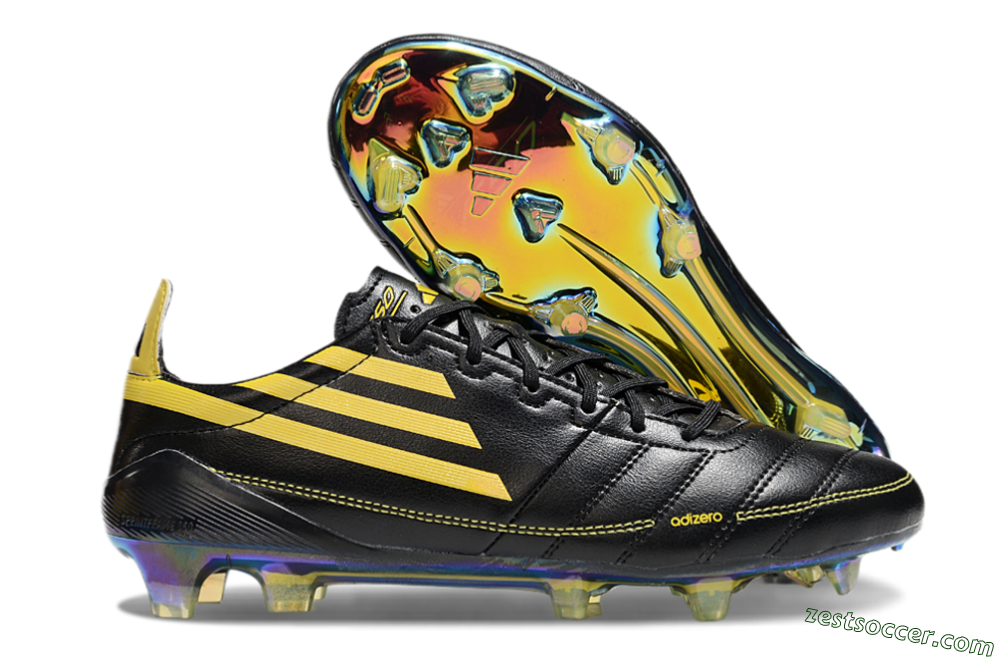 Adidas F50 Adizero Elite FG Low-Tops Soccer Cleats - Black/Yellow/Gold 0