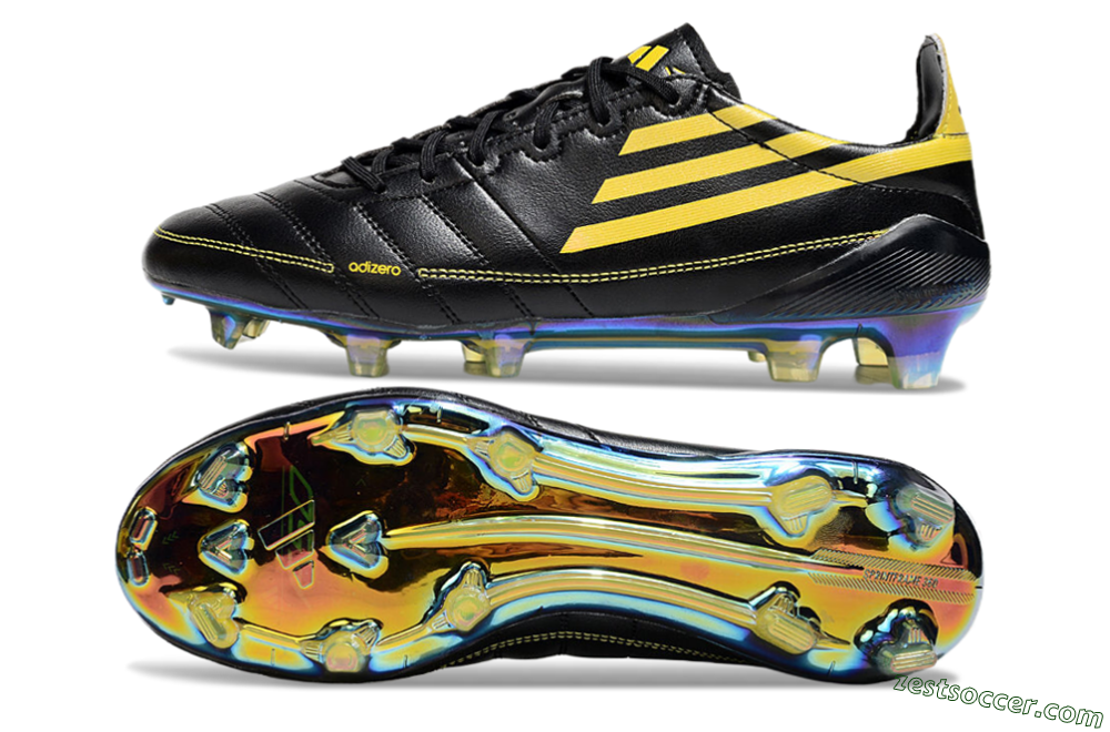 Adidas F50 Adizero Elite FG Low-Tops Soccer Cleats - Black/Yellow/Gold 1