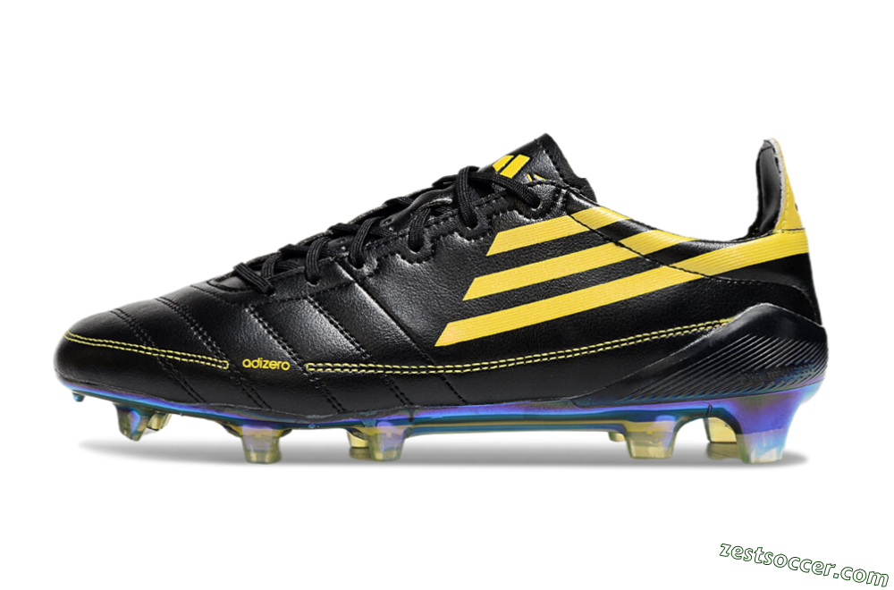Adidas F50 Adizero Elite FG Low-Tops Soccer Cleats - Black/Yellow/Gold 2