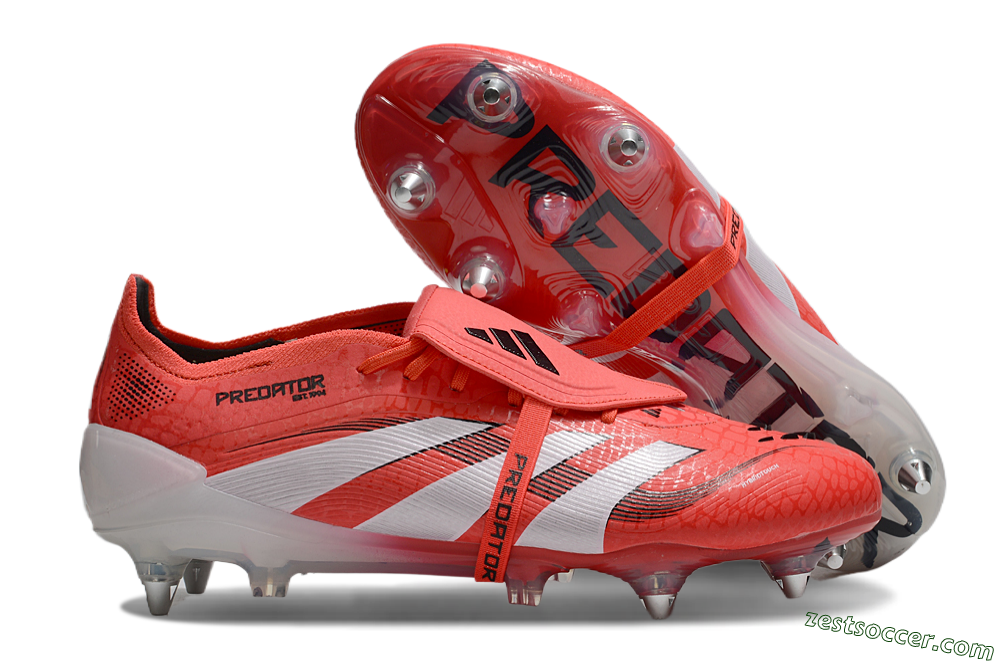 Adidas Predator 25 Elite Foldover Tongue SG Low-Tops Soccer Cleats - Red/White/Black 0