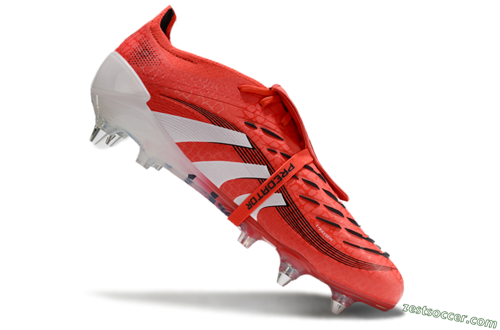 Adidas Predator 25 Elite Foldover Tongue SG Low-Tops Soccer Cleats - Red/White/Black 4