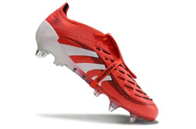 Adidas Predator 25 Elite Foldover Tongue SG Low-Tops Soccer Cleats - Red/White/Black