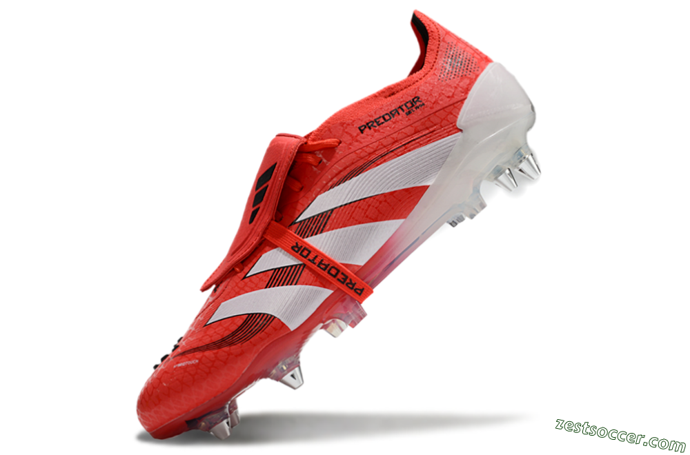 Adidas Predator 25 Elite Foldover Tongue SG Low-Tops Soccer Cleats - Red/White/Black 5