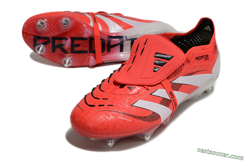 Adidas Predator 25 Elite Foldover Tongue SG Low-Tops Soccer Cleats - Red/White/Black 3