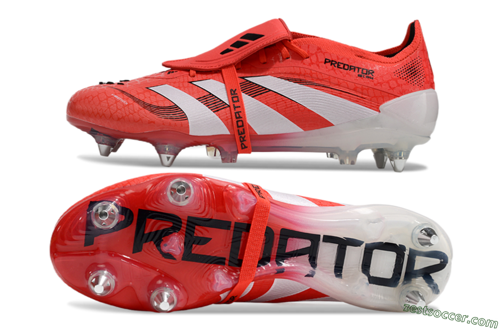 Adidas Predator 25 Elite Foldover Tongue SG Low-Tops Soccer Cleats - Red/White/Black 1