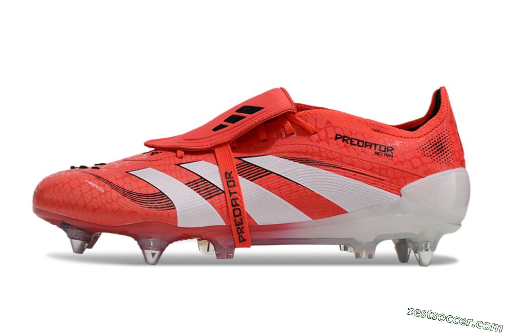 Adidas Predator 25 Elite Foldover Tongue SG Low-Tops Soccer Cleats - Red/White/Black 2