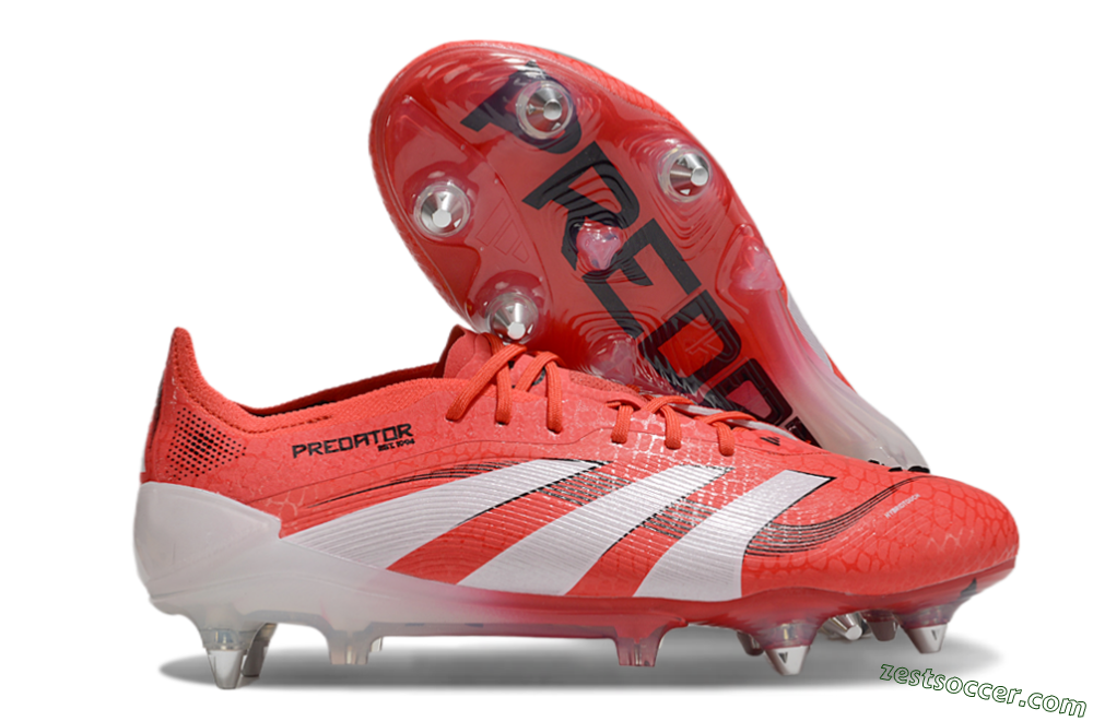 Adidas Predator 25 Elite SG Low-Tops Soccer Cleats - Red/White/Black 0